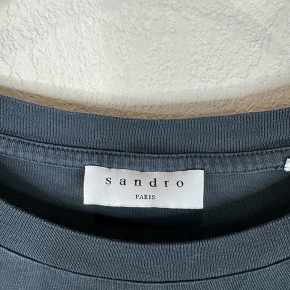 Sandro Paris Women's Graphic‎ Summer T-Shirt Short Sleeve Black Size 1 - Picture 5 of 13